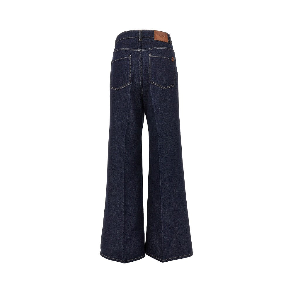 cotton denim wide-leg jeans