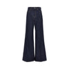 cotton denim wide-leg jeans