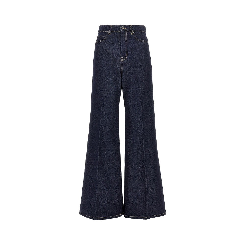 cotton denim wide-leg jeans