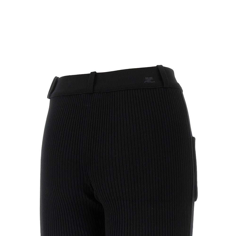 COURREGES M ribbed knit flared pants