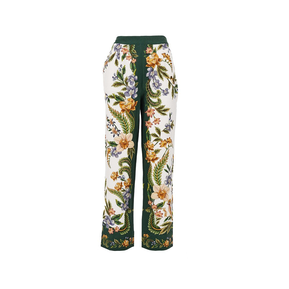 FARM RIO S floral print linen-blend pants