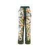 floral print linen-blend pants
