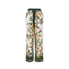 floral print linen-blend pants