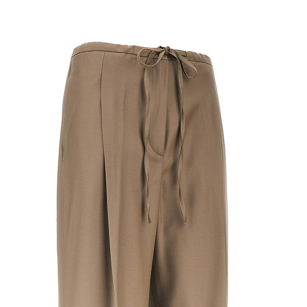 single pleat wool pants