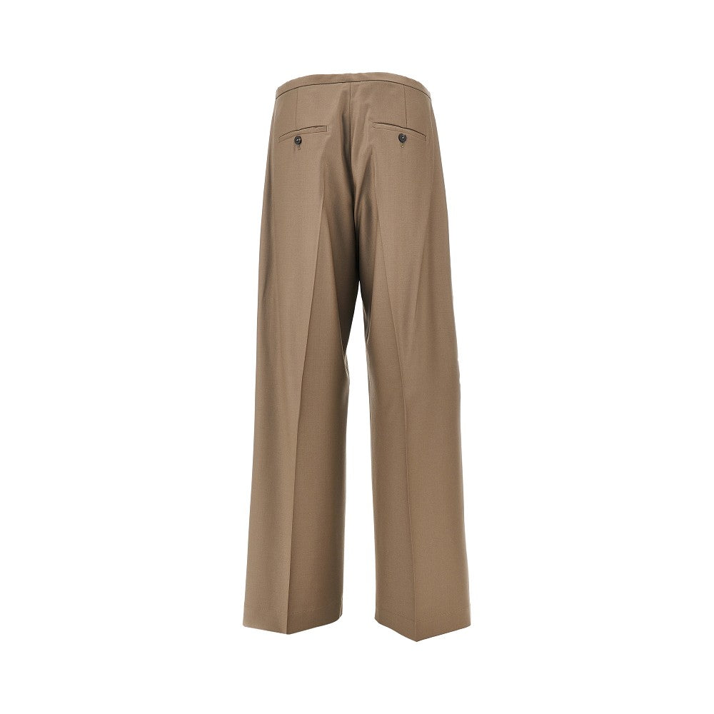 single pleat wool pants