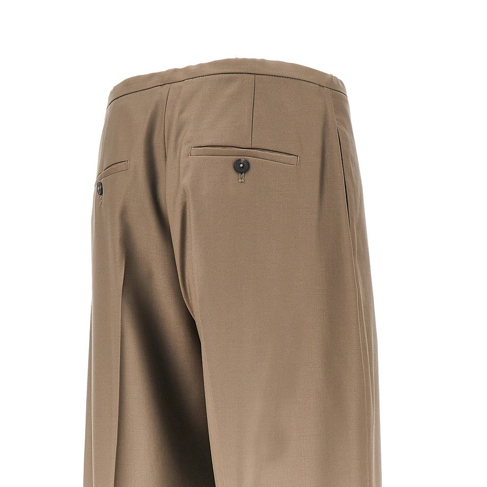 single pleat wool pants