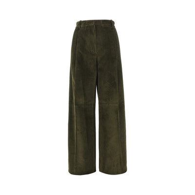 single pleat wide leg corduroy pants