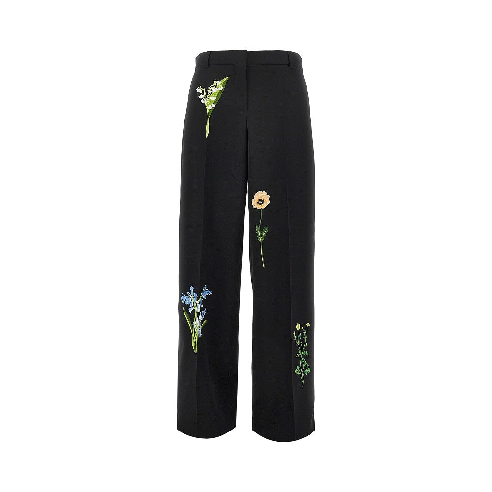 STELLA MCCARTNEY 44 wool pants with embroidered flowers