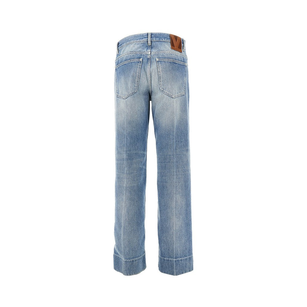 VALENTINO 30 cuffed-effect straight jeans