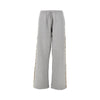 wide leg sweatpants with check details