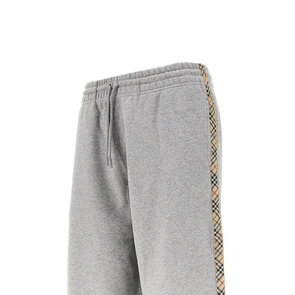 BURBERRY XS wide leg sweatpants with check details
