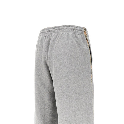 BURBERRY XS wide leg sweatpants with check details