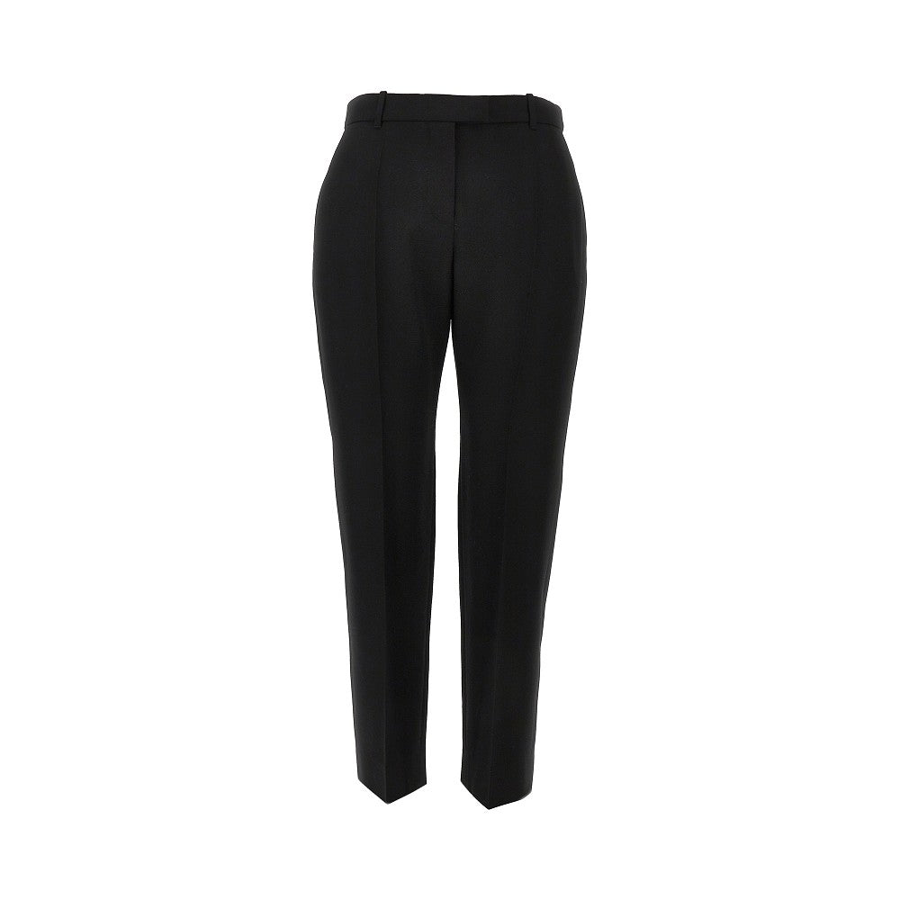 ALEXANDER MCQUEEN 42 grain de poudre wool cropped pants