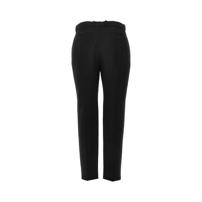 ALEXANDER MCQUEEN 42 grain de poudre wool cropped pants