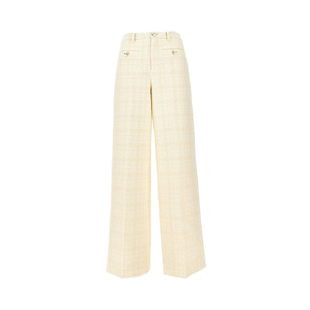 wide leg tweed pants
