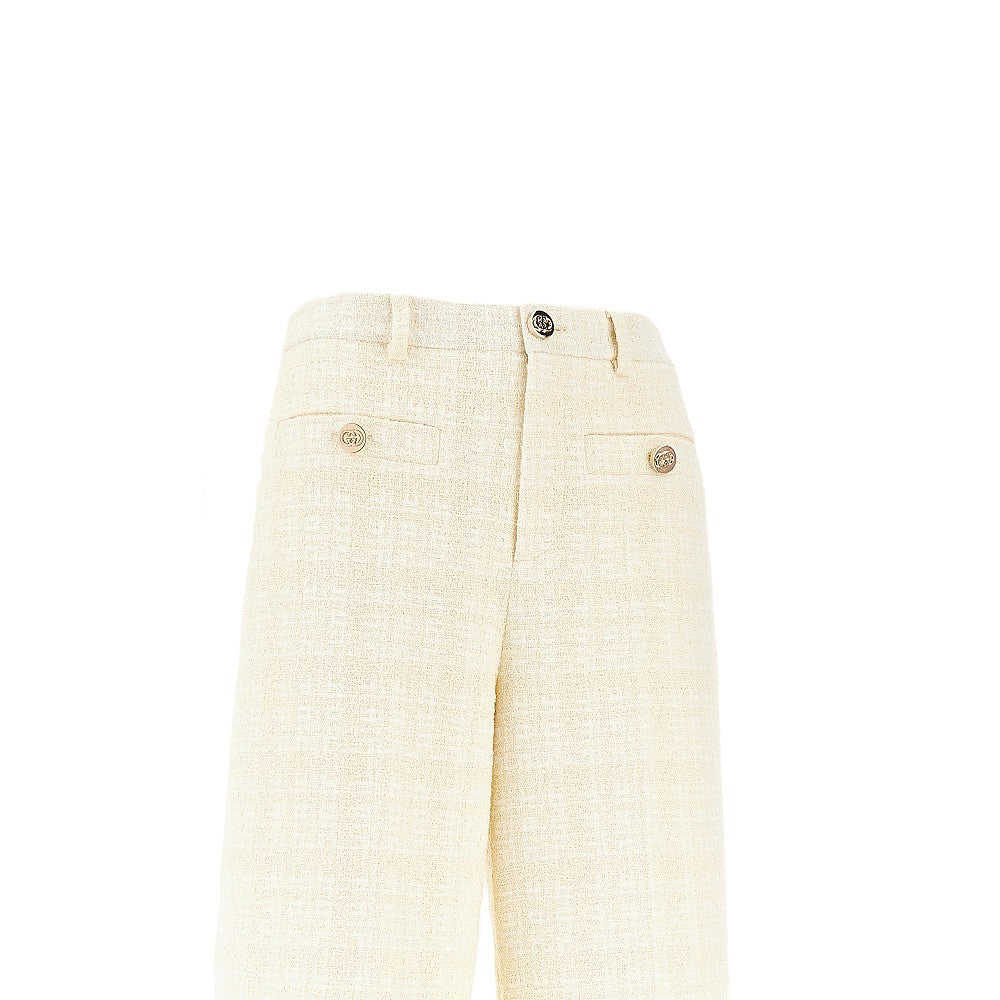 wide leg tweed pants