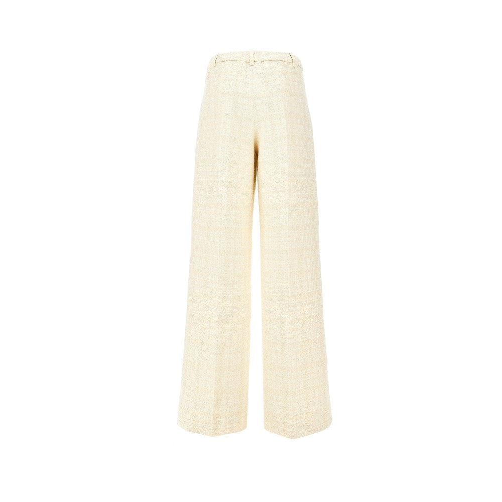wide leg tweed pants
