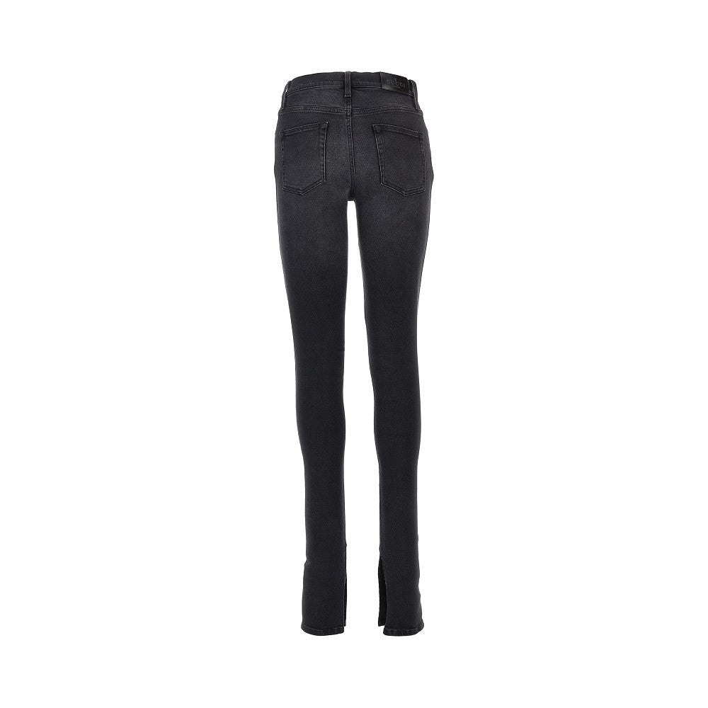 délavé cotton denim skinny jeans