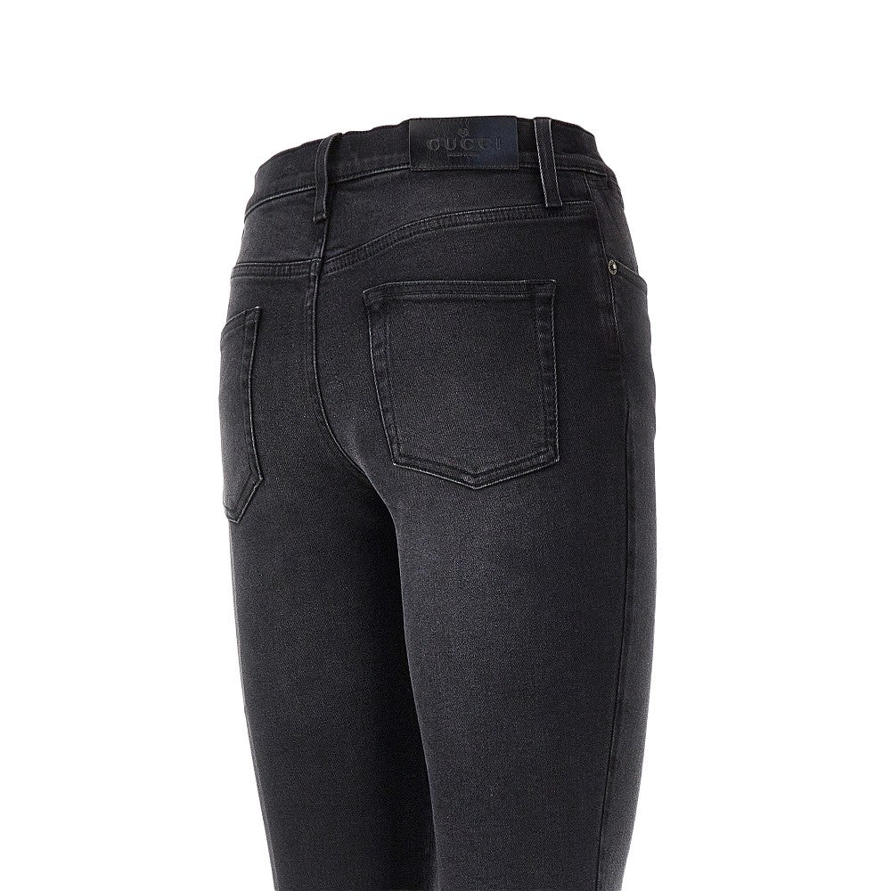 délavé cotton denim skinny jeans
