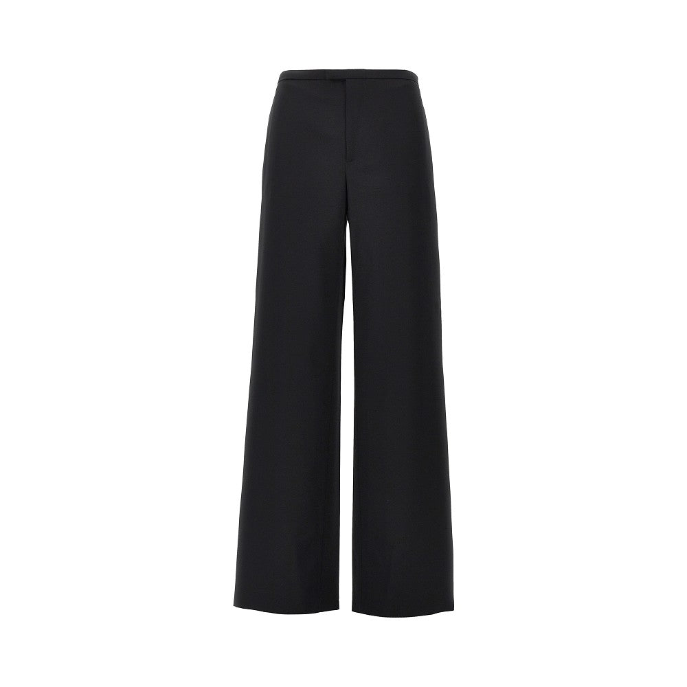 wool twill wide leg pants