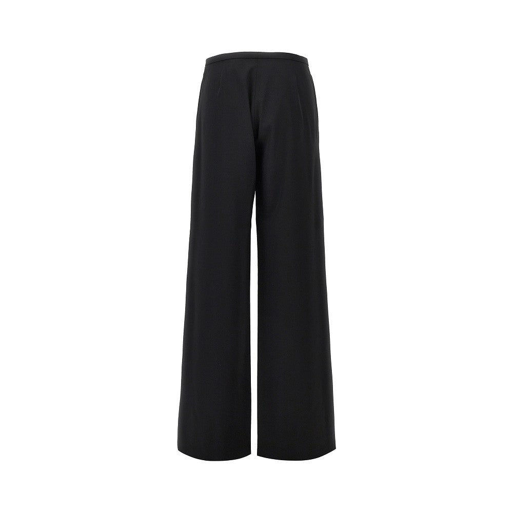 wool twill wide leg pants