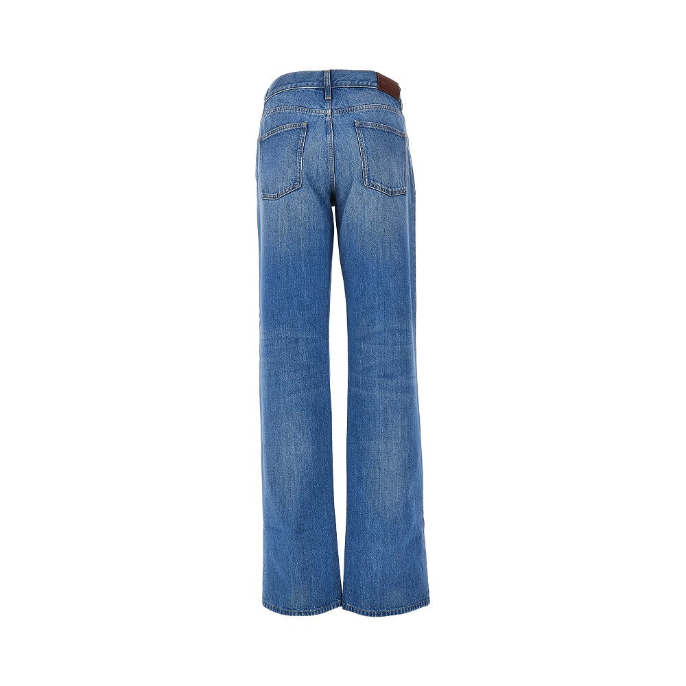 délavé cotton denim jeans