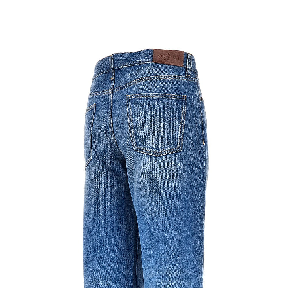 délavé cotton denim jeans