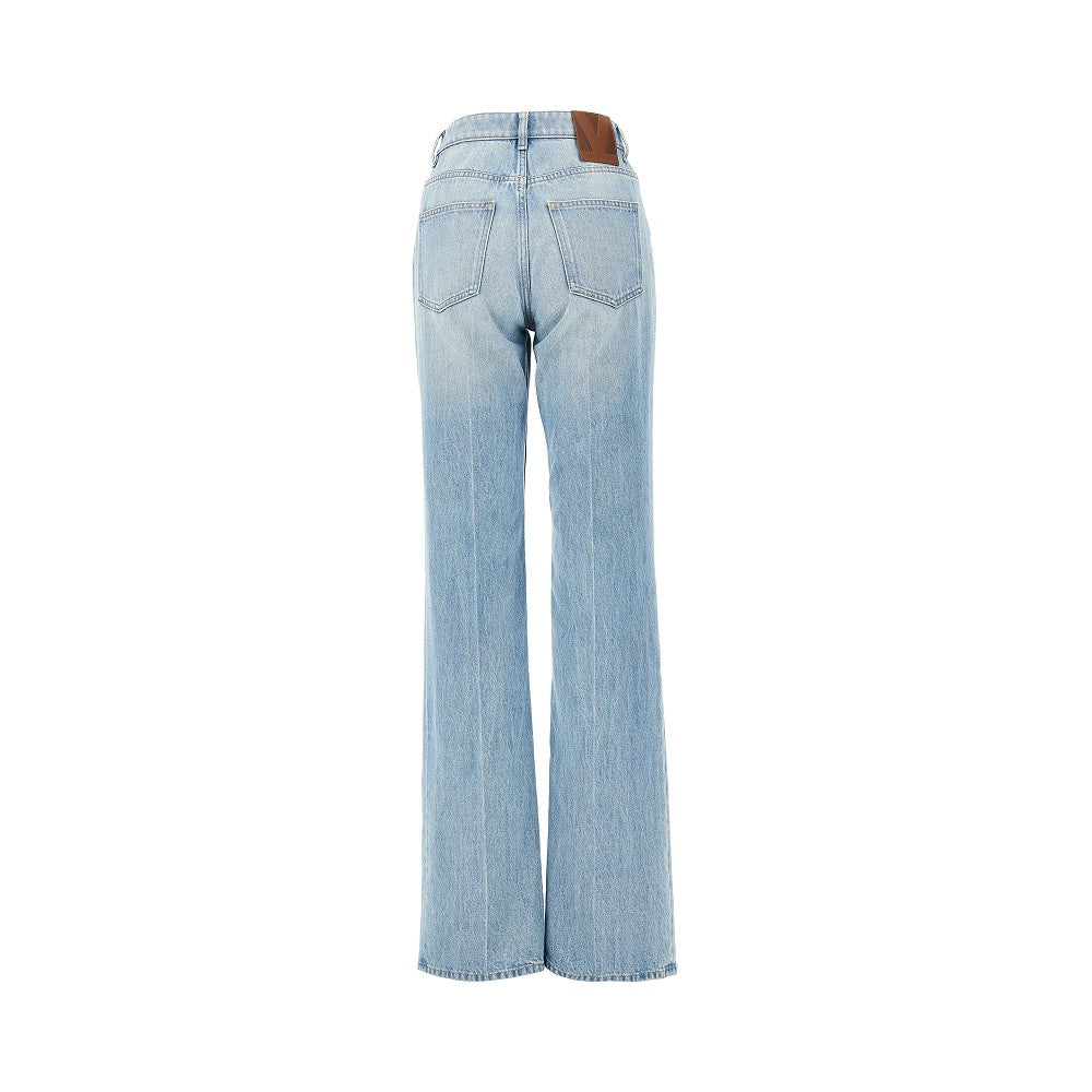 straight leg denim pants