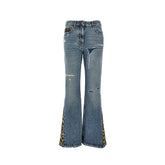 VALENTINO 28 flared jeans with floral details