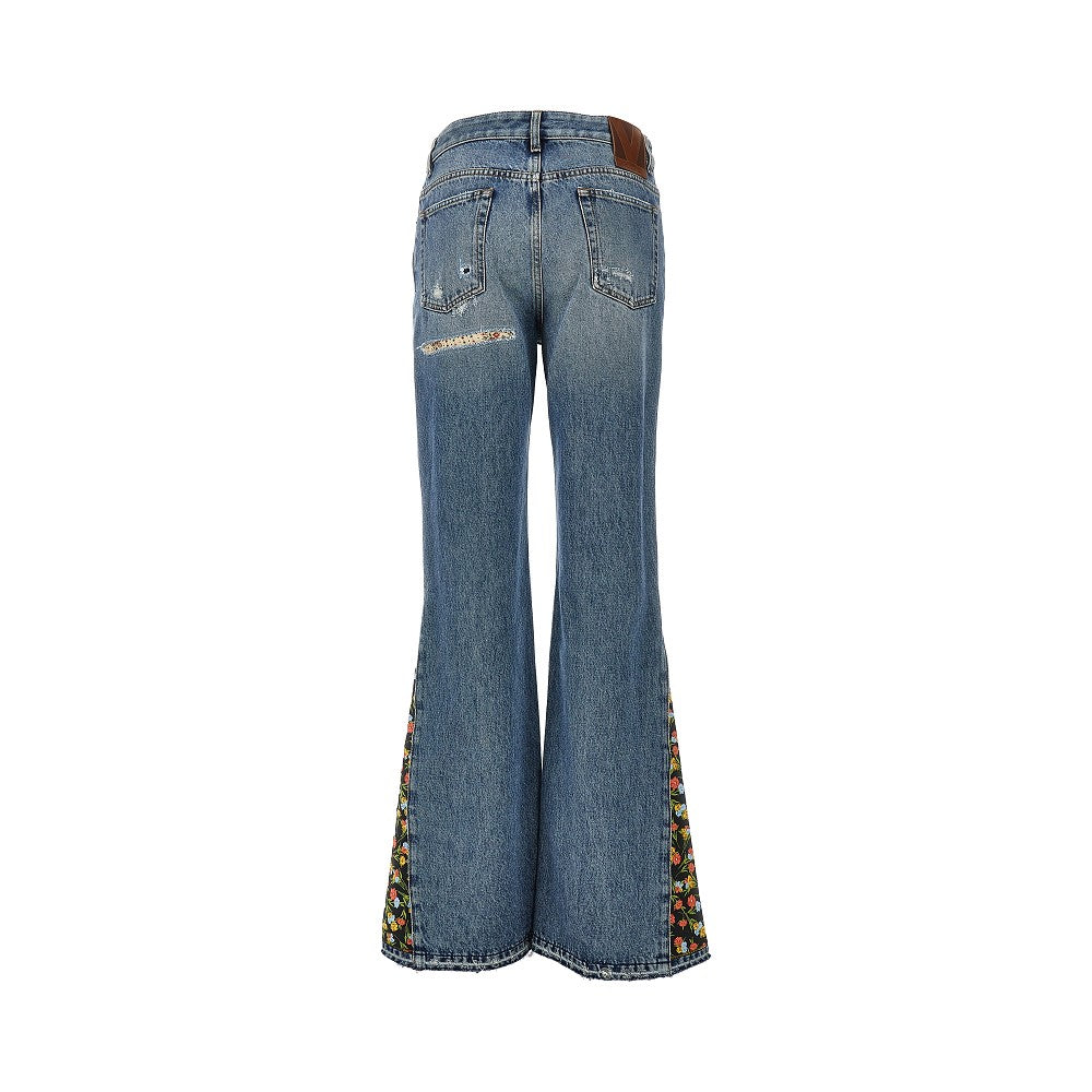 VALENTINO 28 flared jeans with floral details
