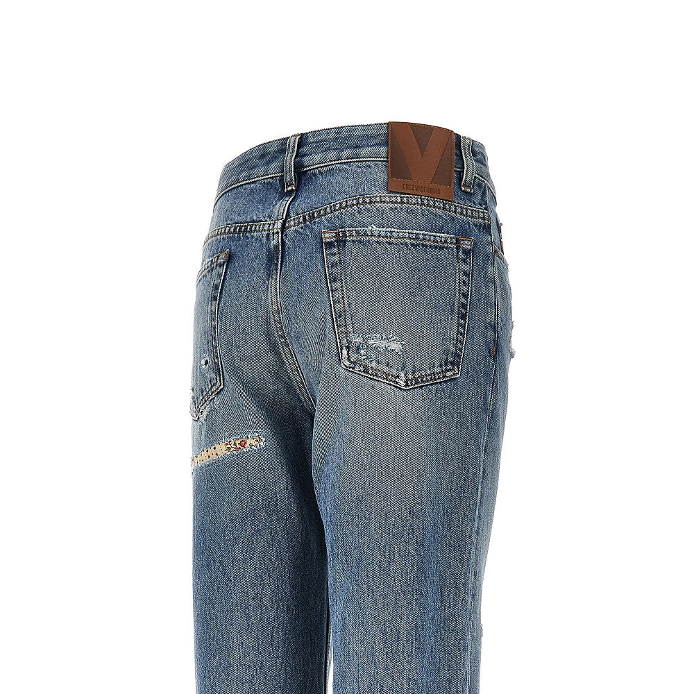 VALENTINO 28 flared jeans with floral details
