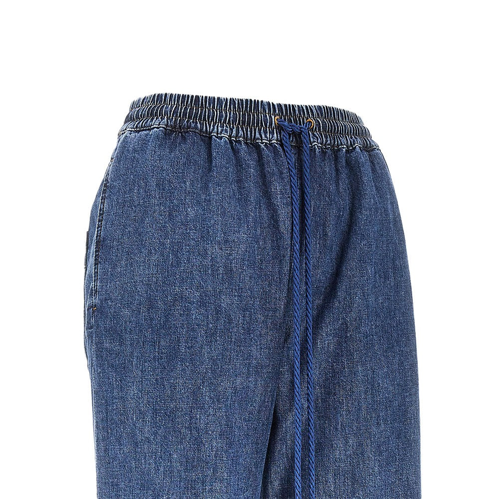VALENTINO 40 chambray denim pants with drawstring