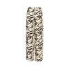 satin pants with zebra-striped print