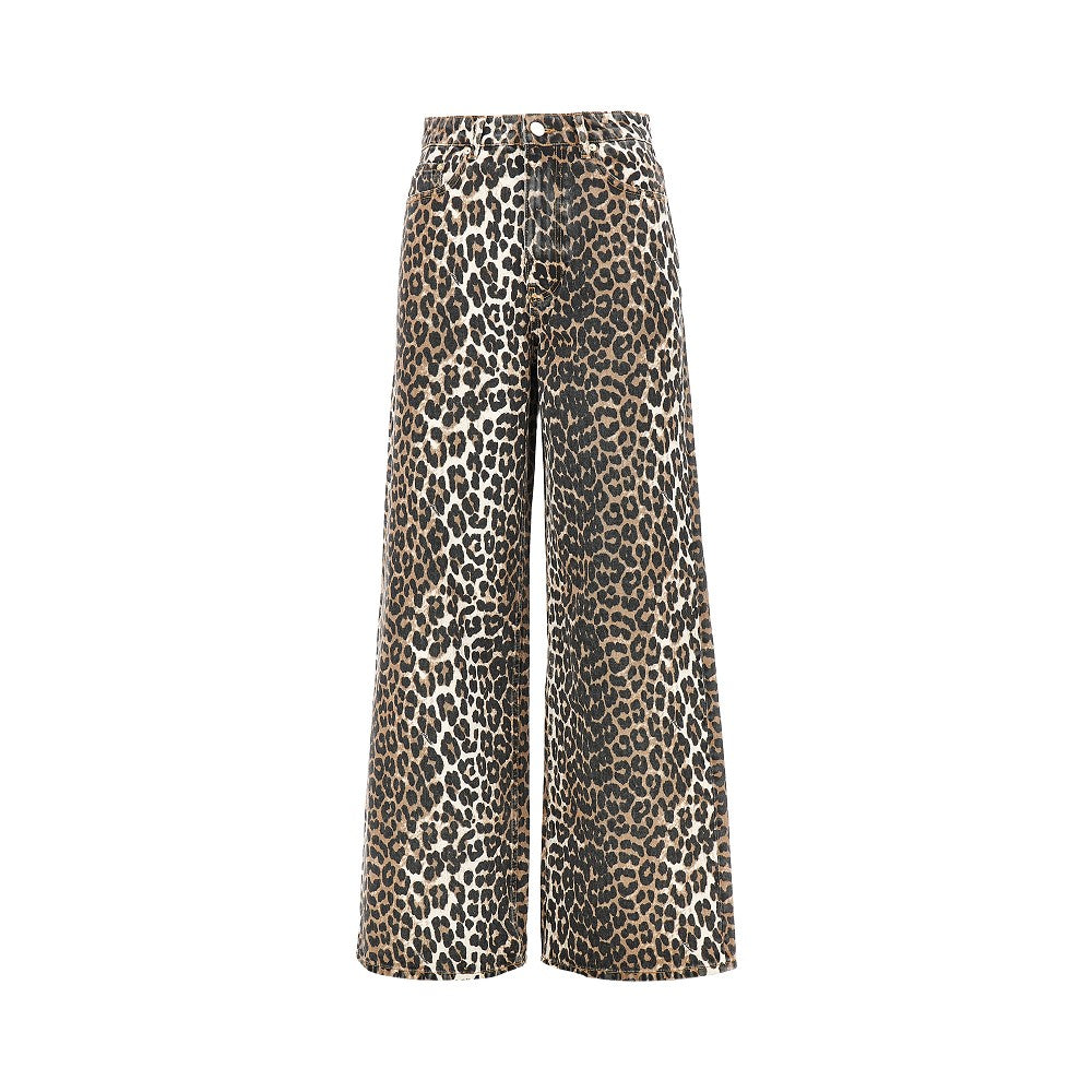 leopard-print lari jeans