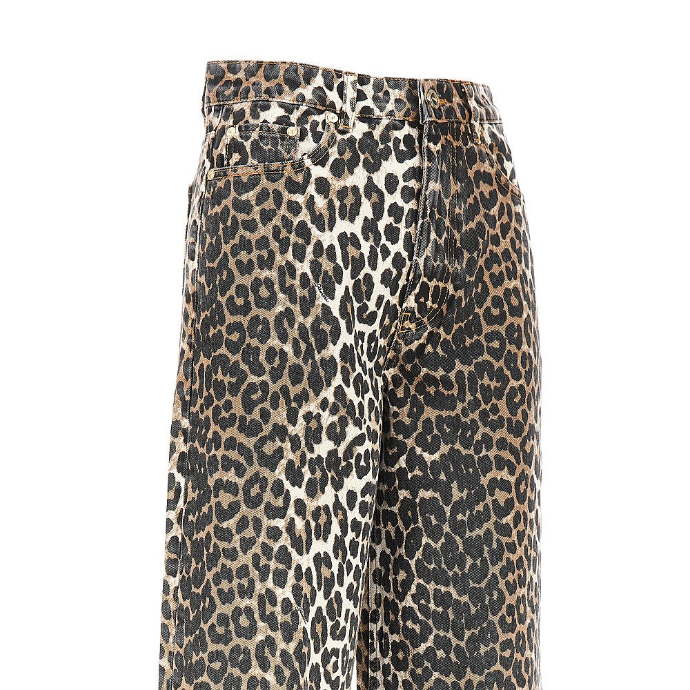 leopard-print lari jeans