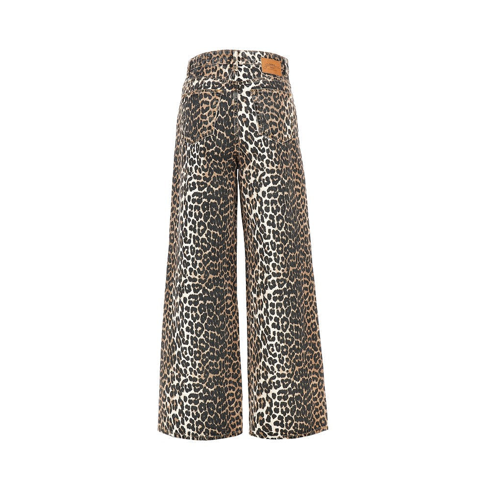 leopard-print lari jeans