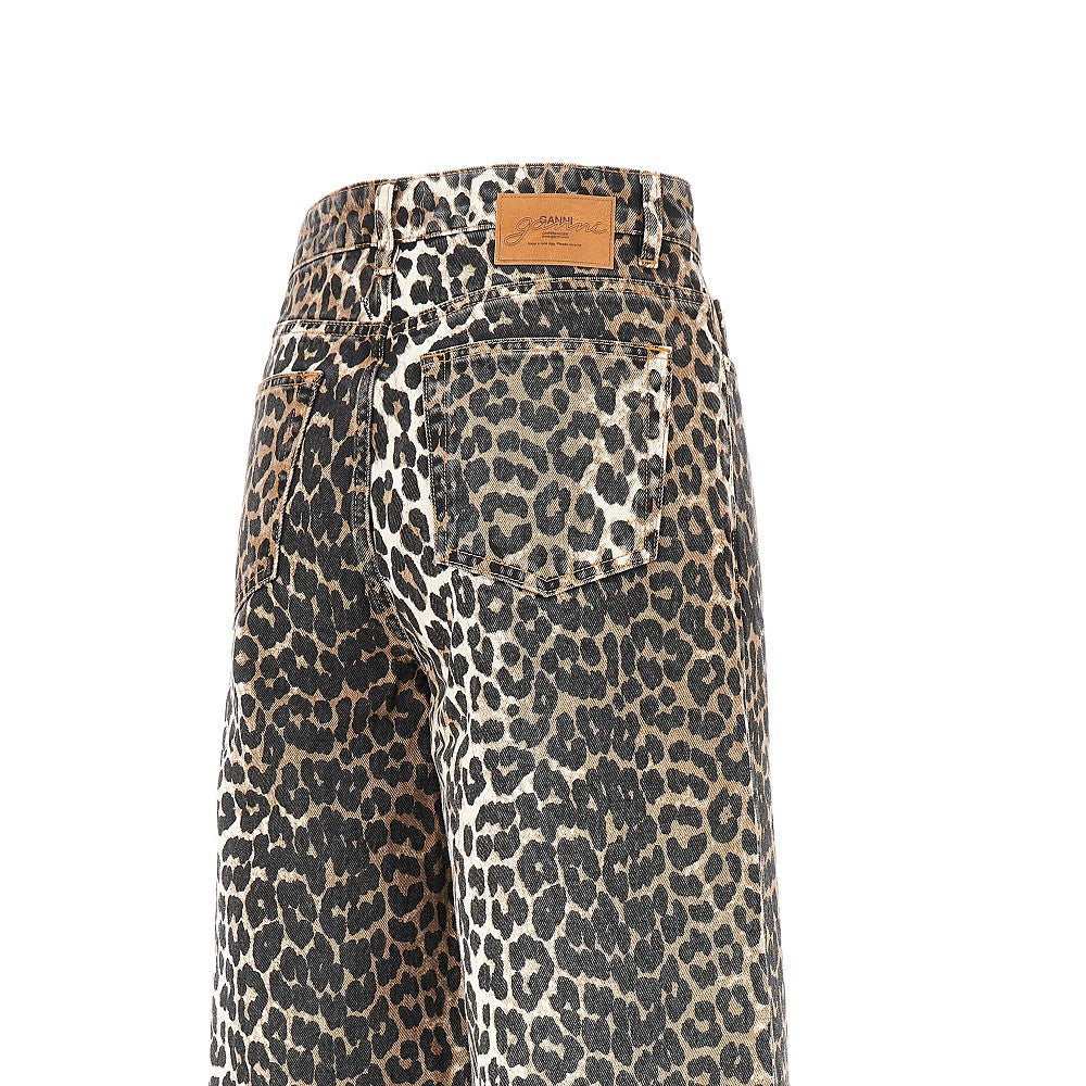 leopard-print lari jeans