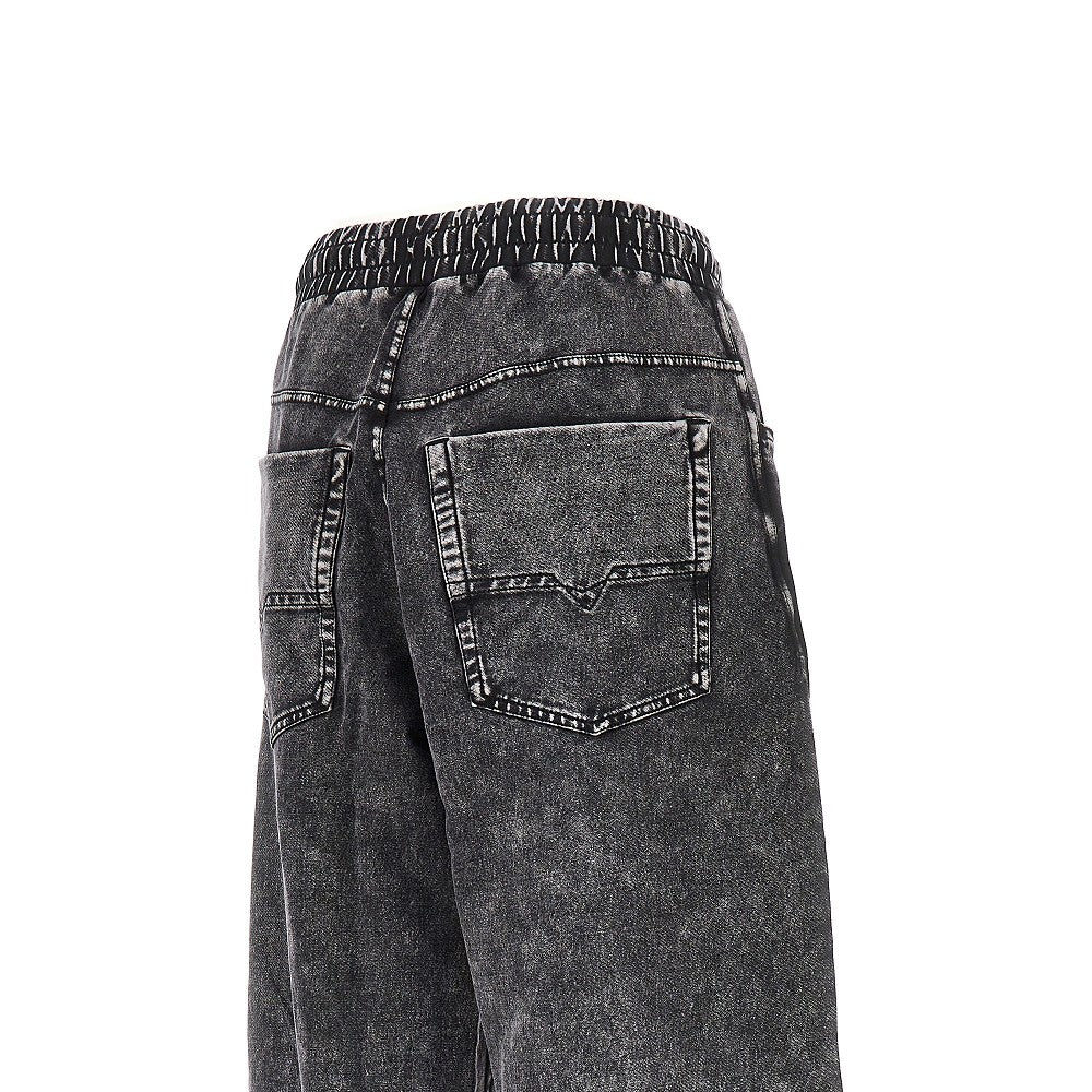 denim effect relaxed fit sweatpants