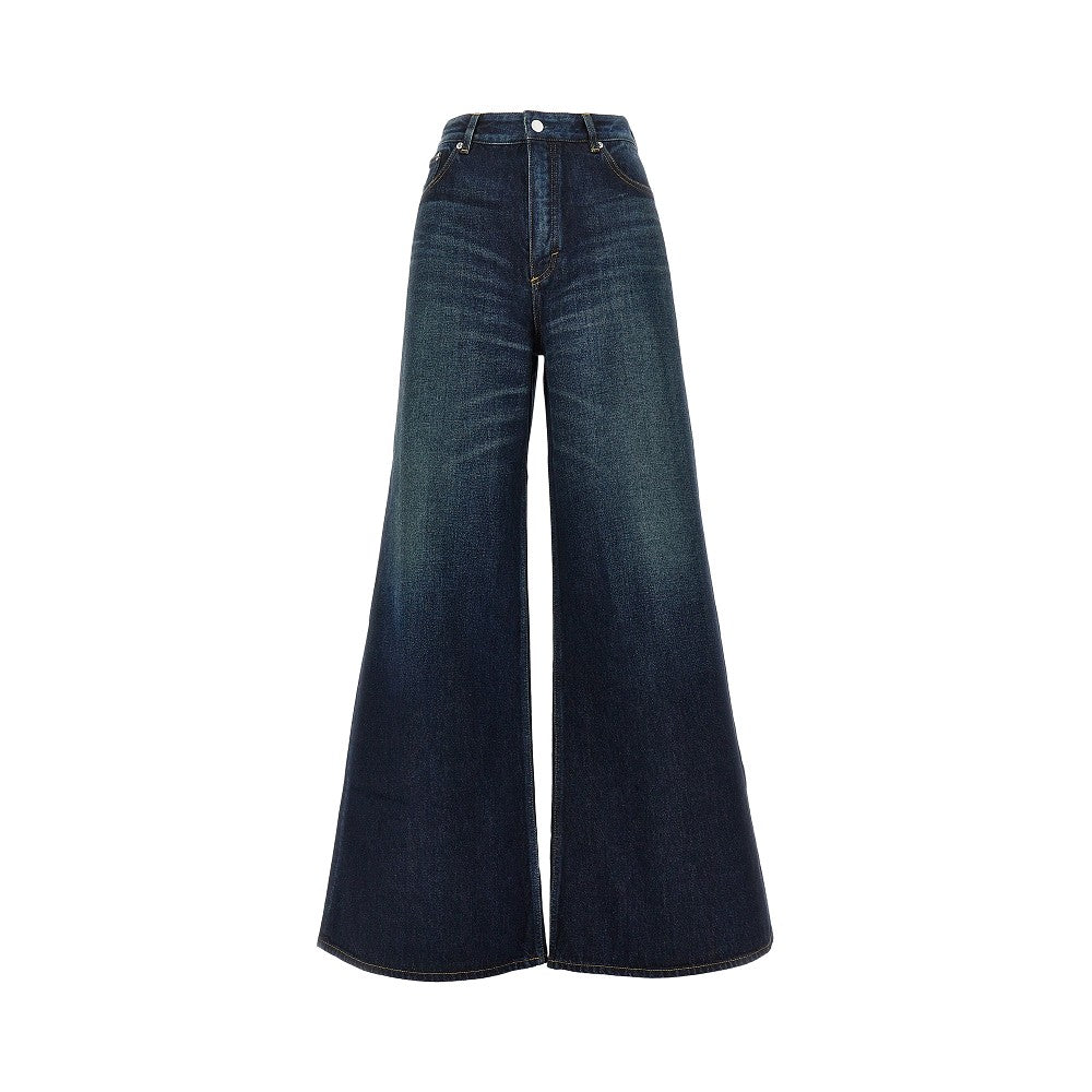 wide leg denim pants