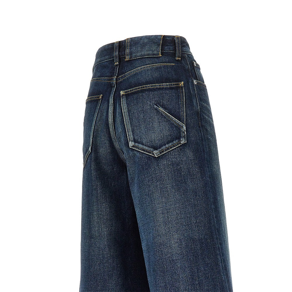 wide leg denim pants