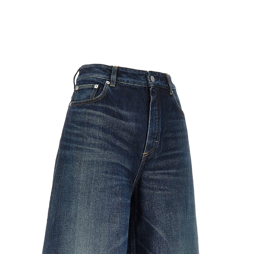 denim palazzo shorts
