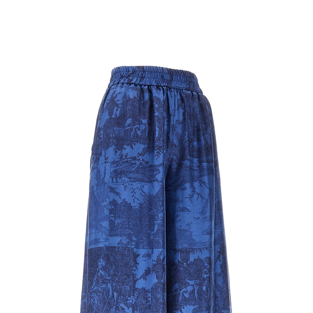 PIERRE LOUIS MASCIA S printed silk wide leg pants