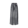 demim print silk pants