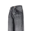 demim print silk pants