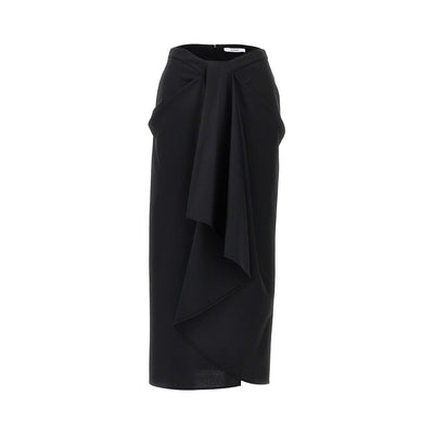 wool and mohair draped long skirt