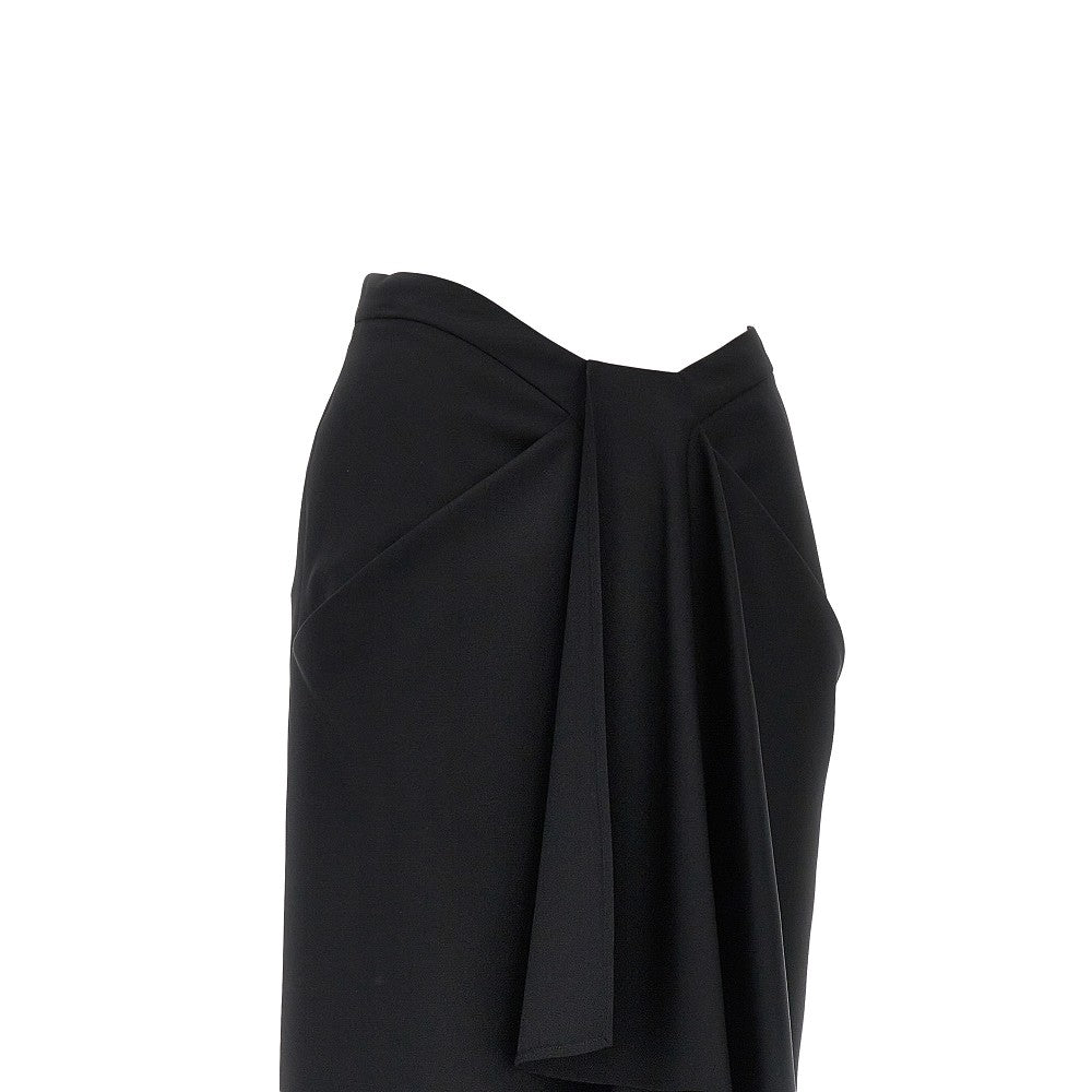 GIVENCHY 36 wool and mohair draped long skirt