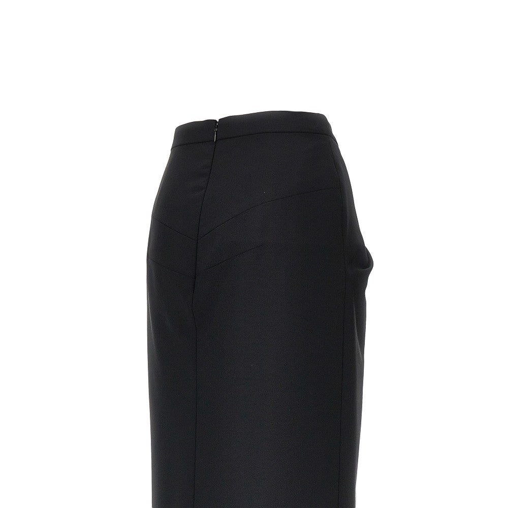 wool and mohair draped long skirt