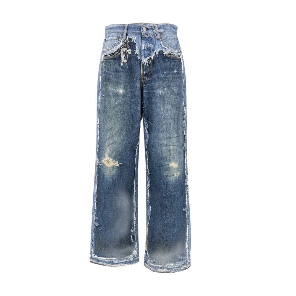 ACNE XS trompe l’oeil print loose fit jeans