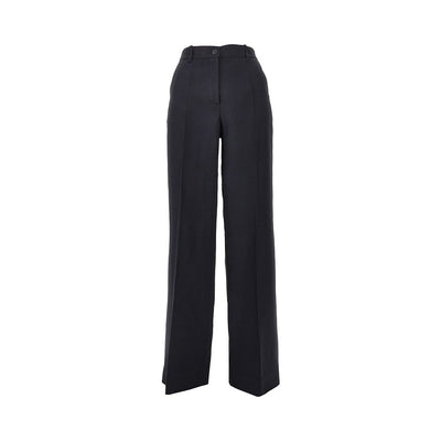 linen-blend straight leg pants
