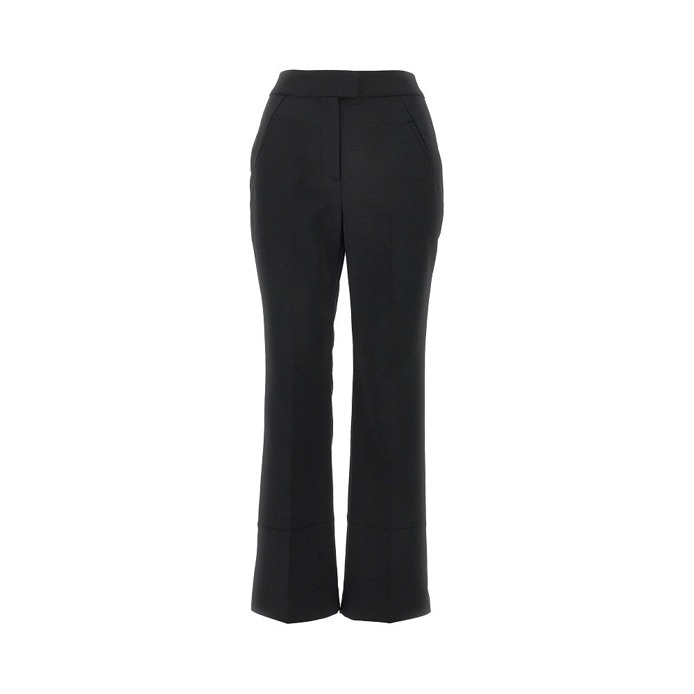 wool-blend cropped flared pants
